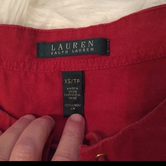 LAUREN Ralph Lauren Red Linen Top - Picture 8 of 9